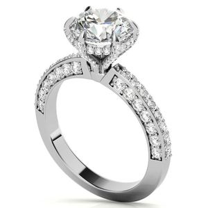 Anillo de Compromiso Solitario de Lujo Certificado de Moissanita en Plata de Ley 925 con Baño de Oro de 14k, Regalo de Boda o Promesa para Ella - Product Image 3