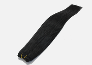 Cheveux humains indiens noirs naturels, base en soie, lisses, ensemble complet pour la tête, densité 100%, cheveux Remy, trame de cheveux doublement tirée, toutes les couleurs - Product Image 4