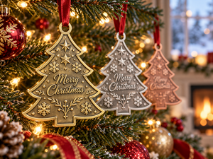 Metal Christmas Ornaments Personalized Logo Keepsake Gift <b>Tree</b> Hanging Decoration - Product Image 1