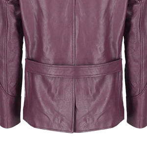<b>Men</b> Leather Safari <b>Jacket</b> <b>White</b> Turn-down Collar Regular Fit Single Breasted Solid Color Spring Outerwear - Product Image 5