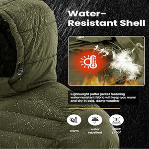Casual Puffer Jacket Regular Length with Zipper Closure Winter Warm Material Plain Dyed <b>bubble</b> <b>coat</b> for men - Product Image 4