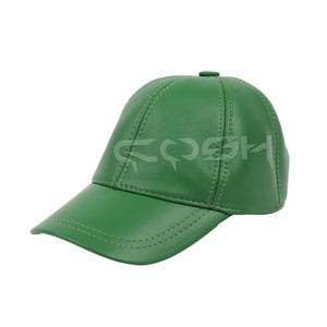Proveedor de Gorras de Béisbol de Cuero Verde Genuino de Alta Calidad de Pakistán - Product Image 1