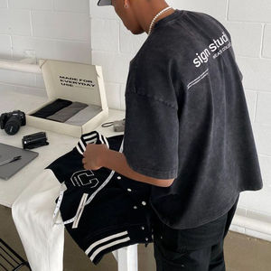 Camiseta de Hombre con Logotipo Personalizado, Tejido Grueso, 100% Algodón, Estilo Urbano, Marca Privada OEM - Product Image 5