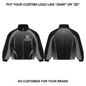 Zaini Enterprises Men's Windproof <b>Waterproof</b> Breathable Hooded Sport <b>Jacket</b> Zipper Closure <b>White</b> Stitching Premium 120 GSM - Product Image 1