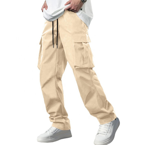 Wholesale OEM Men's 100% Cotton Canvas Mid Waist Cargo Pants Breathable Lightweight Customized Logo High Quality Casual Style - Product Image 5