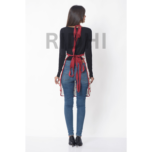 Tablier de chef en pur coton imprimé à la main indien, rouge et blanc, tendance, motif floral estival, pour cuisine et hôtel - Nouvelle collection Ridhi - Product Image 6