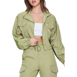 Breathable Tracksuit Women 2 Piece Quick Dry Zipper <b>Jacket</b> Crop Top Pants Luxury Outfits windbreak Lightweight Set Tracksuit - Product Image 1