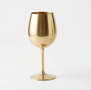Verre à vin en laiton pur fait main, classique, à pied rond en métal, pour bar, mariage, fête, vaisselle de bar - Product Image 2