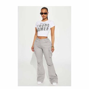 Streetwear Big Pocket <b>Cargo</b> Pants Trousers for Ladies Women <b>Wide</b> <b>Leg</b> Green Casual Pants Low Waist Baggy Women's Trousers - Product Image 5