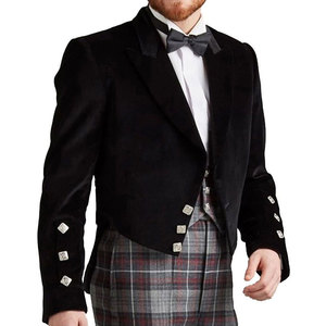 Veste Prince Charlie en velours noir écossais pour homme, best-seller de Ventoria Enterprises, veste à 3 boutons, style traditionnel des Highlands - Product Image 2