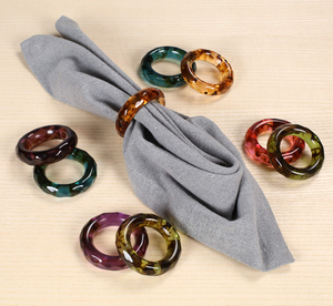 Anillo para Servilletas de Resina Epoxi de Alta Calidad, Anillo para Servilletas de Resina de Vidrio Marrón, Anillo para Servilletas para Mesa y Cena - Product Image 3