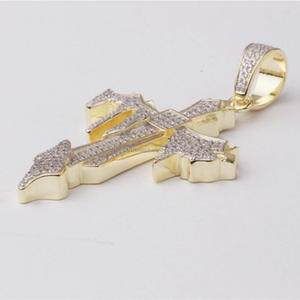 Pendentif croix haut de gamme avec diamant de laboratoire et finition de bijouterie premium, design de collier hip hop - Product Image 1