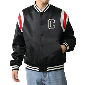 OEM <b>Men's</b> <b>Lightweight</b> Breathable Satin <b>Jacket</b> New Style Comfortable Loose Fit Outerwear Winter Baseball Silk Satin <b>Jackets</b> - Product Image 3