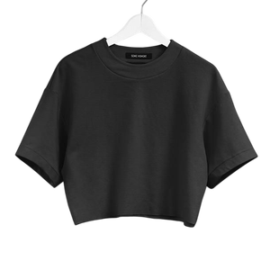 Camiseta Corta de Algodón para Mujer, Manga Corta, Cuello Redondo, Estampada, Informal, Estilo Urbano, Camiseta de Verano - Product Image 3
