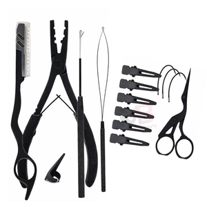 Ensemble d'outils pour extensions de cheveux, pour utilisation en gros, en acier inoxydable avec étui en cuir - Product Image 5