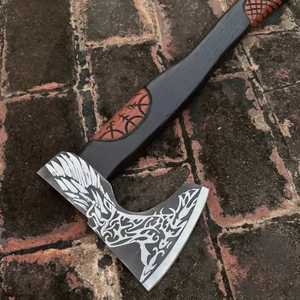 THEWIZ CRAFTS Hacha Tomahawk Premium Hecha a Mano, Acero con Alto Contenido de Carbono, Hacha Vikinga con Mango de Madera y Funda de Cuero, Garantía de 3 Años - Product Image 5