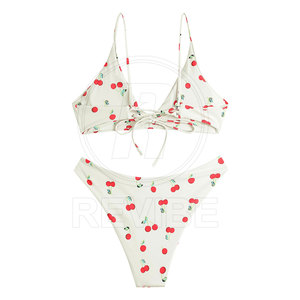 Conjuntos de Bikini de 2 Piezas Cómodos y de Alta Calidad, Transpirables, de Spandex/Poliéster, con Diseño de Logotipo Frontal, para Actividades de Playa y Piscina en Verano - Product Image 2