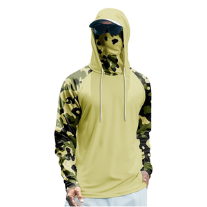 Men's Fitted Hooded Long Sleeve Camouflage Fishing Jersey Moisture Wicking Polyester All Seasons Sport Top - Product Image 1