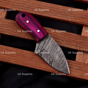 Couteau de chasse en acier Damas à lame droite, manche en bois, pour survie en extérieur, utilitaire, qualité industrielle, garantie 3 ans - Product Image 2