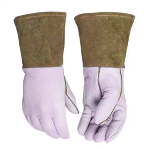 Gants de soudage TIG en cuir de chèvre et de vache pleine fleur, certifiés CE, résistants aux coupures et à l'abrasion, pour la lutte contre les incendies - Product Image 4
