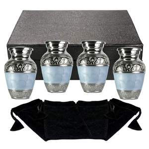 Urnes funéraires pour adultes de qualité supérieure, ensemble imitation antique en aluminium moulé, finition polie, urnes commémoratives Kalavastu, artisanat Uzair - Product Image 4