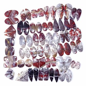 Paire de pierres précieuses naturelles en agate Crazy Lace, cabochons de haute qualité pour la fabrication de bijoux, Rajasthan AMAN GEMS - Product Image 6