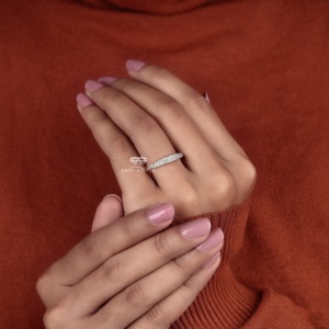 14K Yellow Gold Round Cut Lab Grown Diamond Pave Signet Engagement <b>Ring</b> Custom Fine Jewelry Wedding <b>Ring</b> OEM ODM Manufacturer - Product Image 2