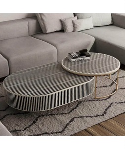Table basse de luxe en os incrusté, forme personnalisée, artisanale, pour la décoration du salon, F S INTERNATIONAL Uttar Pradesh - Product Image 5