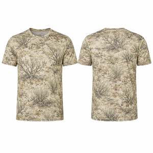 Chemise de chasse à manches courtes pour homme, imprimé camouflage, polyester respirant, vêtements d'extérieur pour l'été - Product Image 1
