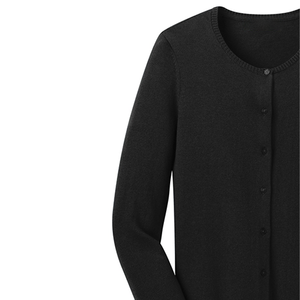 Men's Black Solid Color O-Neck <b>Cardigan</b> Full Sleeve Button Closure Autumn Wear Standard <b>Thickness</b> Regular Sleeve Style - Product Image 3