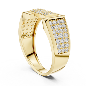 Anillo de Diamantes Cultivados en Laboratorio REGAL LOCK PAV, Oro Amarillo de 18 Quilates con Baño de Rodio, Lujoso, 0.79 Quilates, para Boda, Compromiso, Regalo, Uso Diario - Product Image 3