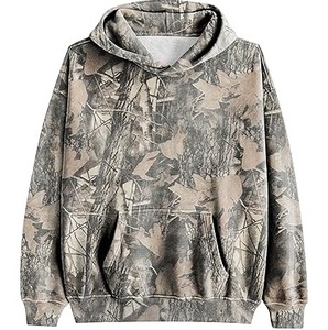 Sudadera con Capucha de Camuflaje Gruesa de 450 GSM, Sudadera con Capucha de Camuflaje Extra Grande para Hombre, Ropa de Invierno, Sudadera con Capucha con Estampado de Camuflaje para Senderismo al Aire Libre - Product Image 5