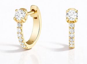 Boucles d'oreilles créoles en diamant naturel de haute qualité, bijoux fins de qualité supérieure au meilleur prix auprès du fournisseur. - Product Image 2