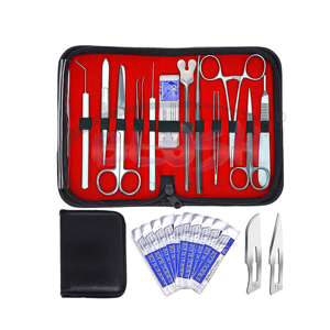Kit de dissection d'anatomie de grenouille 20 pièces, pinces en acier, instruments en plastique, certifié CE, kit chirurgical par Blush Surgical - Product Image 1