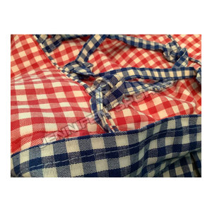Women Blue&<b>Red</b> Checkered Fabric Lace-Up Dirndl Oktoberfest Costume Blue <b>Red</b> <b>Gingham</b> Apron Bavarian Beer Festival Dress - Product Image 4