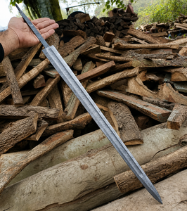 Espada Vikinga de Damasco Hecha a Mano con Hoja de Espiga Completa de 34.50 Pulgadas – Hoja de Colección Medieval Vikinga - Product Image 2