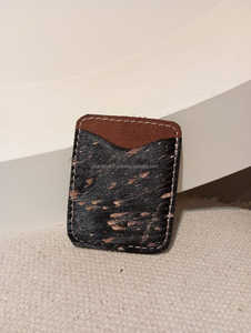 2024ขายดี100% ที่ใส่บัตรเครดิตหนังวัวแท้ผมแท้บนโลหะตะวันตกเคสใส่บัตรทำจากหนังแบบสั่งทำ - Product Image 2