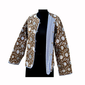 Chaqueta Acolchada de Algodón con Estampado Indio Premium 2026, Chaqueta Reversible con Estampado Floral Bohemio, Chaqueta Corta de Invierno para Mujer - Product Image 6