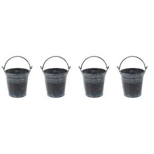 Premium <b>Small</b> Galvanized Metal Pail Buckets With Handles Farmhouse Style Galvanized Iron Pail Buckets For Home Organization - Product Image 5