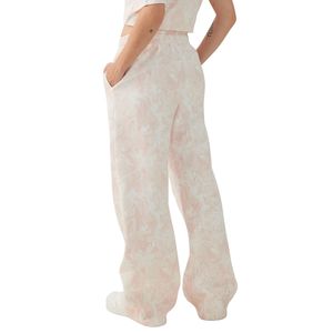 Pantalon Palazzo Femme Taille Mi-Haute Coupe Droite Imprimé Décontracté avec Dentelle, Pantalon de Détente à Taille Élastique, Mode Hiver, Vente en Gros OEM - Product Image 2