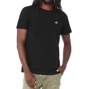 Camiseta de Algodón de Punto Sencillo Negra OEM para Hombre, Transpirable, Cuello Redondo, Ropa Deportiva, Fabricante, Lista para Personalizar - Product Image 1
