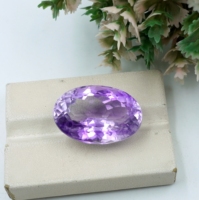 Ametyste naturelle taillée en facettes, forme ovale, 27 carats, pierre brute