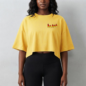 T-shirts pour femmes en coton 100% de haute qualité, imprimés sur mesure, coupe ample, col rond, vêtements d'été respirants, streetwear, tee-shirt pour femmes - Product Image 5