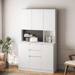 74\" Modern Freestanding <b>Pantry</b> Cabinet with Charging Station Buffet Cupboard Sideboard Drawer <b>Kitchen</b> Cabinets - Product Image 2