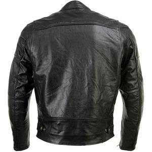 SAMROZ SPORTS Leather Men's <b>Racer</b> Style Collarless Premium Leather Motorcycle Biker Riders <b>Jackets</b> - Product Image 2