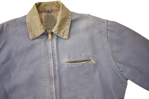 Custom Heavyweight Solid Color <b>Canvas</b> Jacket For Men Full Zipper Custom Embroidery Logo Windproof Stand Collar Jackets For Men - Product Image 4