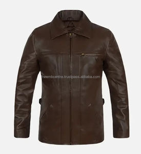 2025 nuevo estilo de moda para hombres venta directa de fábrica personalizada Inception Cobb chaqueta de cuero marrón oscuro - Product Image 6