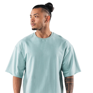 100% Cotton Heavyweight Oversized Men's <b>Long</b> Length T-Shirt Custom Print Digital Printing Breathable Anti-Pilling High Quality - Product Image 2
