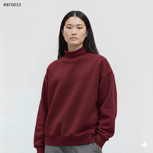 Women's Casual Oversized Mockneck Pullover <b>Top</b> Soft Feel <b>Long</b> <b>Sleeve</b> Relaxed Fit for Daily Comfort and Style - Product Image 3
