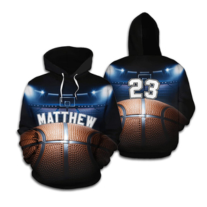 Sweat-shirt à capuche personnalisé pour homme, imprimé, sportif, en polyester, pour l'automne, avec poche - Product Image 5